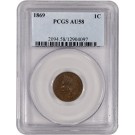 1869 1C Indian Head Cent PCGS AU58 About Uncirculated Key Date Coin